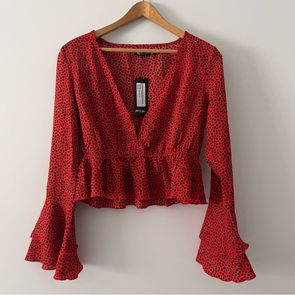 NWT Nasty Gal Ride The Wild Wind Cheetah Top Size 6 - Picture 2 of 10